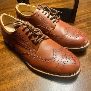 Samuel Hubbard Men's Brown Leather Tipping Point Wingtip Oxfords Size 12